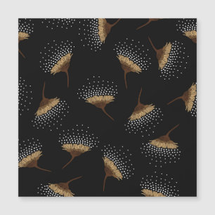 Brown flowers, seamless black background.