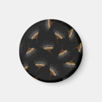 Brown flowers, seamless black background.