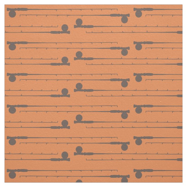 Brown Fly Fishing Rods Pattern Fabric (Swatch)