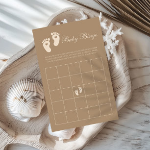 Brown Footprints Gender Reveal Baby Bingo Game