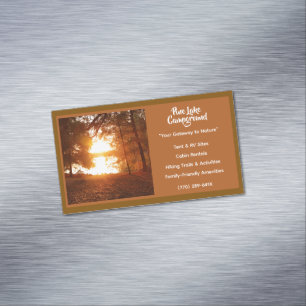 Brown  Forest  Campground Camping Outdoors Magnetic Business Card