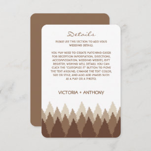 Brown Forest Range Woodland Wedding Detail Enclosure Card