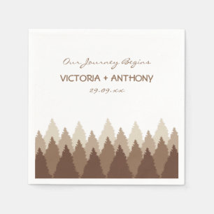 Brown Forest Range Woodland Wedding Napkin
