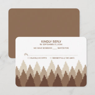 Brown Forest Range Woodland Wedding RSVP Card