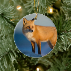 Brown Fox Ceramic Tree Decoration