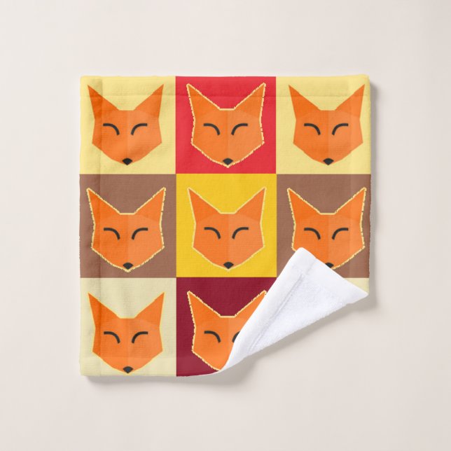 Brown fox faces wash cloth (Wash Cloth)