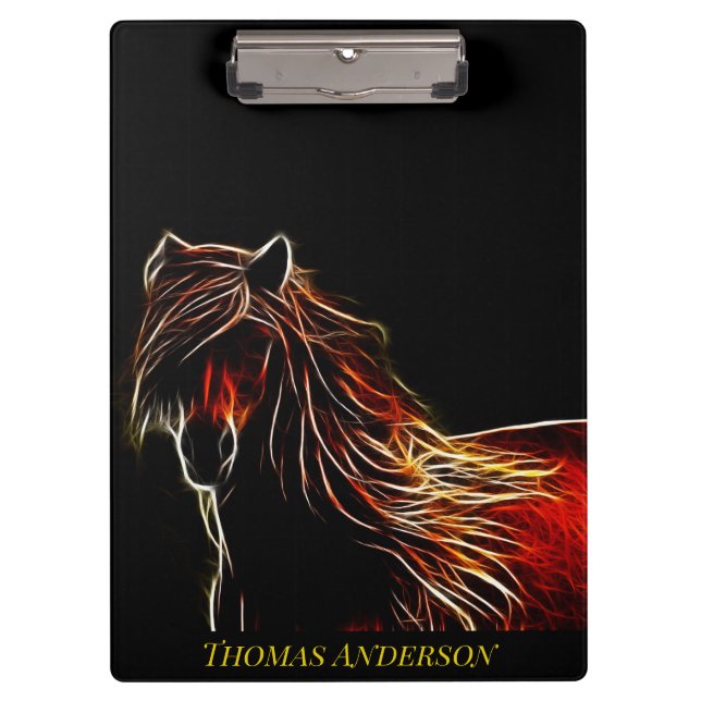 Brown Fractal Horse Clipboard (Front)