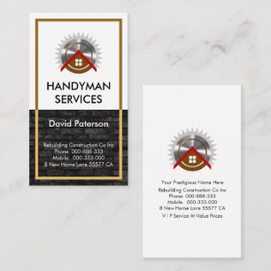 Brown Frame On Brick Wall Masonry  Business Card