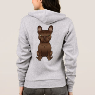 Brown French Bulldog / Frenchie Cute Cartoon Dog Hoodie