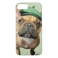 Brown French Bulldog with Green Hat