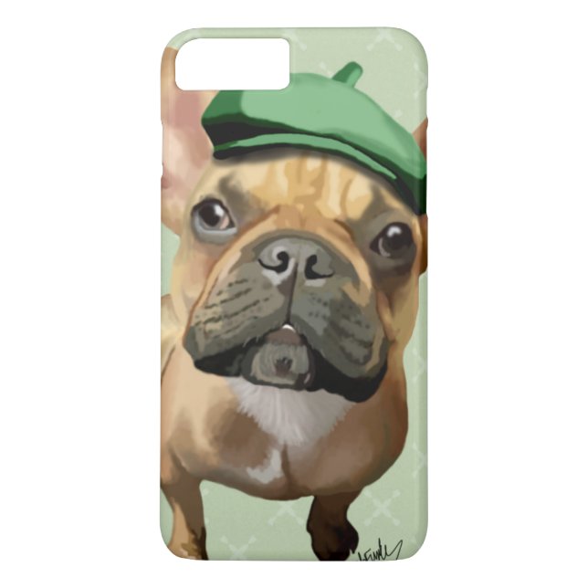 Brown French Bulldog with Green Hat Case-Mate iPhone Case (Back)