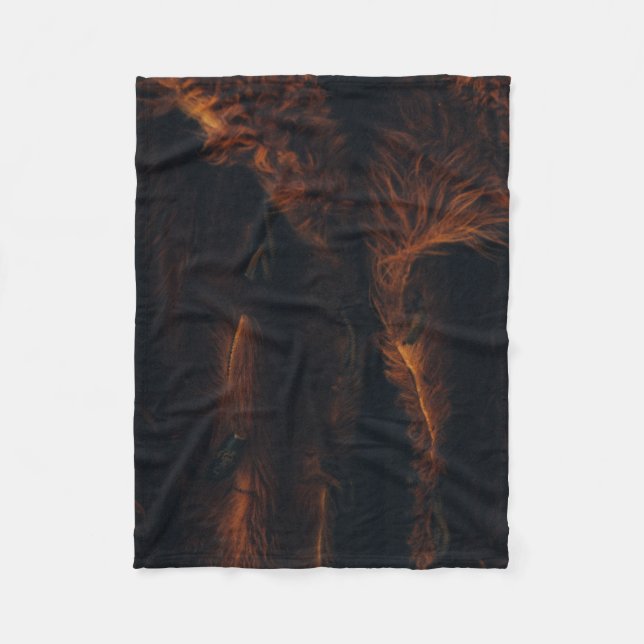 Brown fur coat fleece blanket (Front)