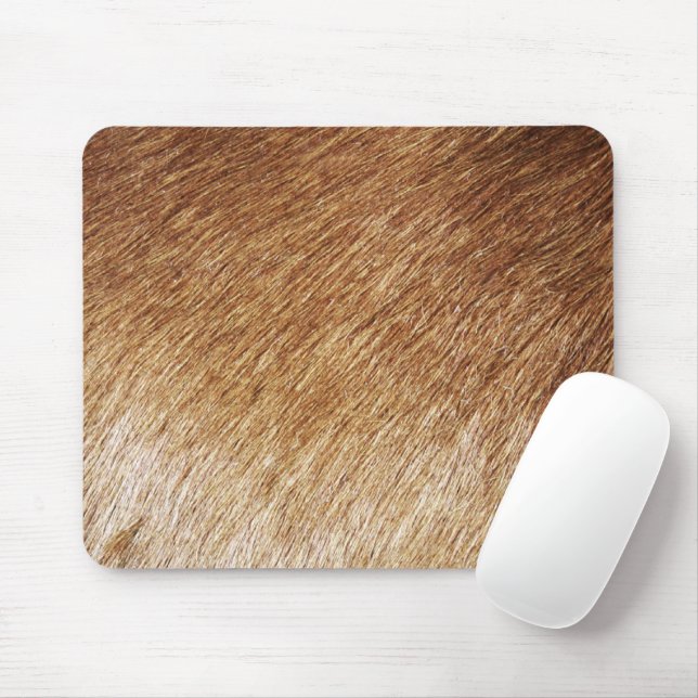 Brown Fur Texture Photo Mousepad (With Mouse)