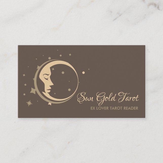 Brown Future Tarot Reader Business Card (Front)