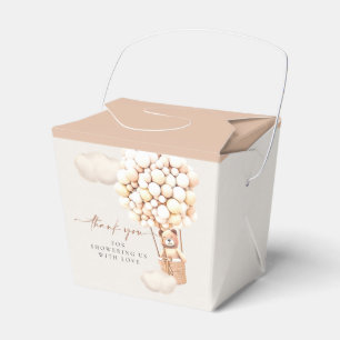 Brown Gender Neutral Bear Balloons Favour Box