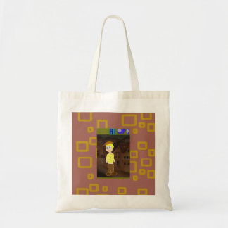 Brown Geometric Cartoon Theme Tote Bag