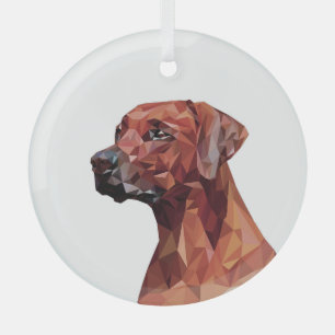 Brown Geometric Dog Glass Tree Decoration