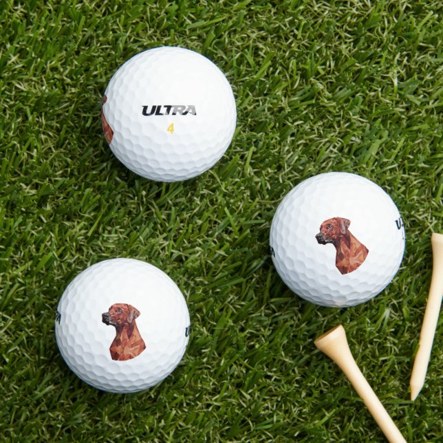 Brown Geometric Dog  Golf Balls (Insitu Grass)