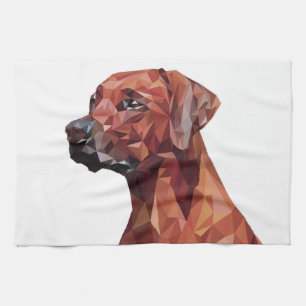 Brown Geometric Dog Kitchen Towel