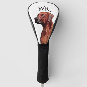 Brown Geometric Dog Monogram Golf Head Cover