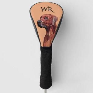 Brown Geometric Dog on Brown Monogram Golf Head Cover
