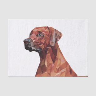 Brown Geometric Dog White Tissue Paper