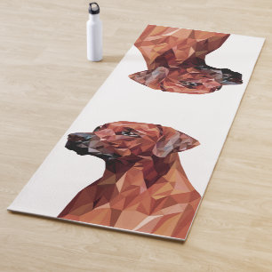 Brown Geometric Dog Yoga Mat