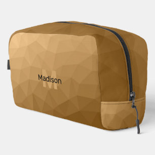 Brown geometric mesh pattern Monogram Dopp Kit
