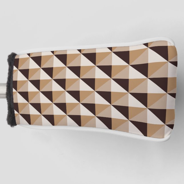 Brown geometric pattern golf head cover (Front)