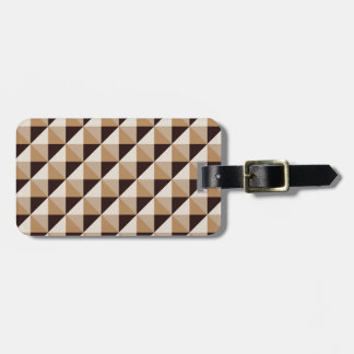 Brown geometric pattern luggage tag