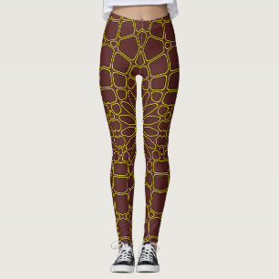 Brown geometric pattern "Ratti_Creative_Arts" Leggings