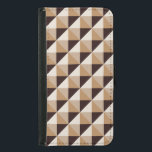 Brown geometric pattern samsung galaxy s5 wallet case<br><div class="desc">Brown geometric pattern</div>
