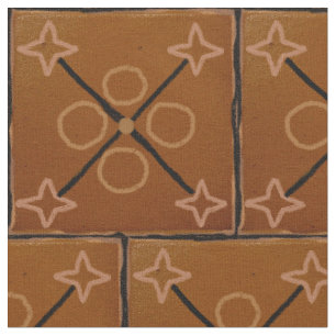Brown Geometric Patterns Cotton Fabric