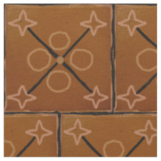 Brown Geometric Patterns Cotton Fabric