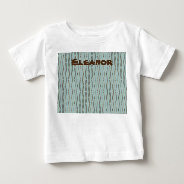 Brown Geometric Repeat  Baby T-Shirt (Front)