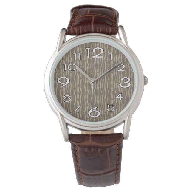Brown Geometric Repeat  Watch (Front)
