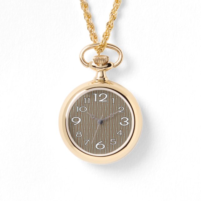 Brown Geometric Repeat  Watch (Front)