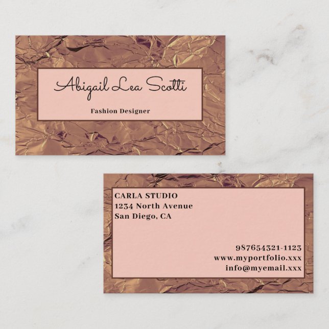 Brown Geometrical Artistic Business Card (Front/Back)