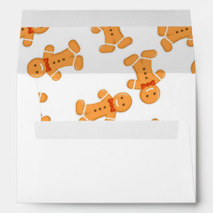 Brown gingerbread man on white Envelope