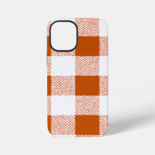 Brown Gingham Check Pattern iPhone 12 Mini Case