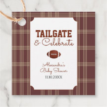Brown Gingham Football Tailgate Baby Shower