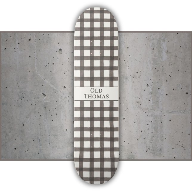 Brown Gingham Pattern Name Skateboard (Creator Uploaded)