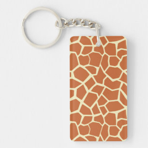 Brown Giraffe Pattern Key Ring