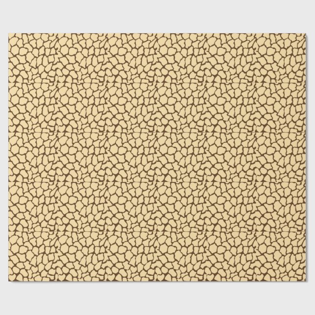 Brown Giraffe Pattern – Minimal Animal Print Wrapping Paper (Flat)
