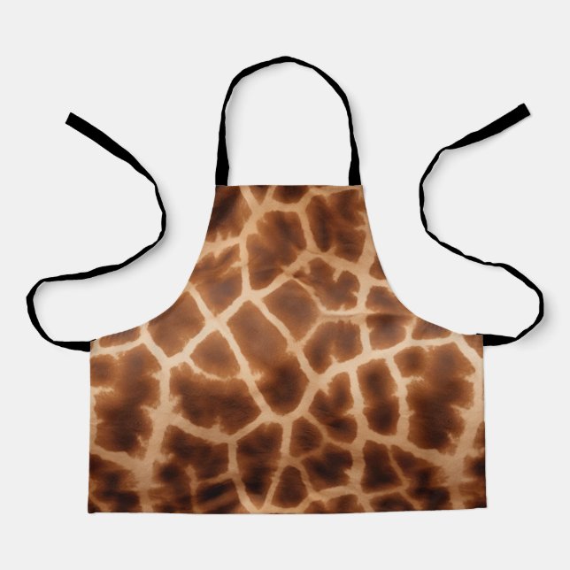 Brown Giraffe Print Apron (Front)