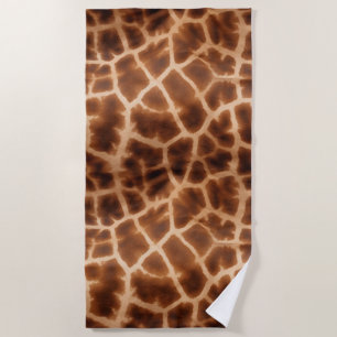 Brown Giraffe Print Beach Towel