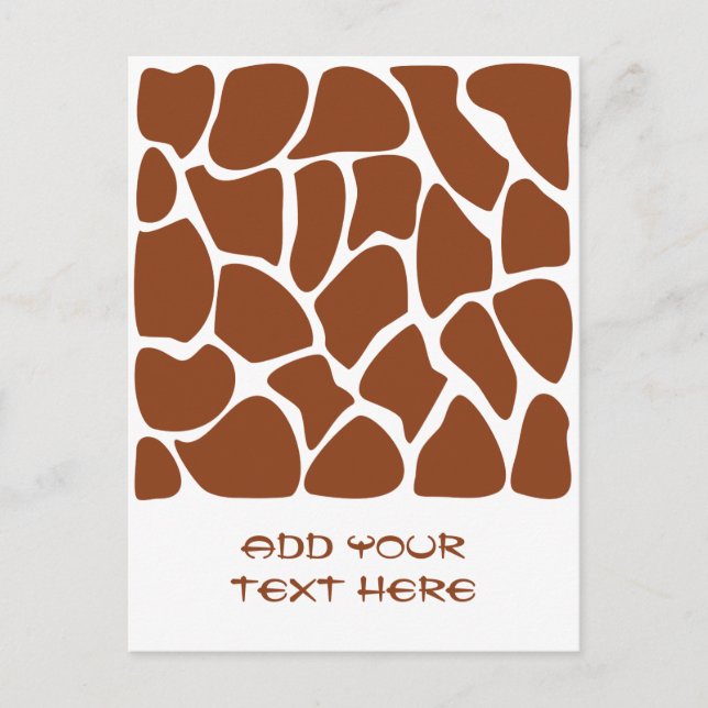 Brown Giraffe Print Pattern. Postcard (Front)