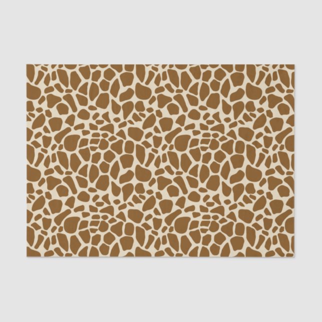 Brown Giraffe Print Pattern Tissue Paper (Front)