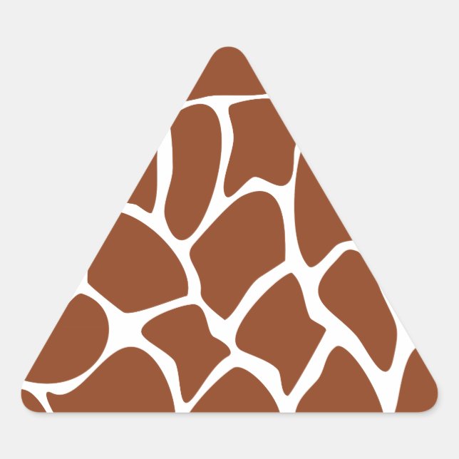 Brown Giraffe Print Pattern. Triangle Sticker (Front)