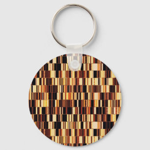 Brown glass pattern key ring